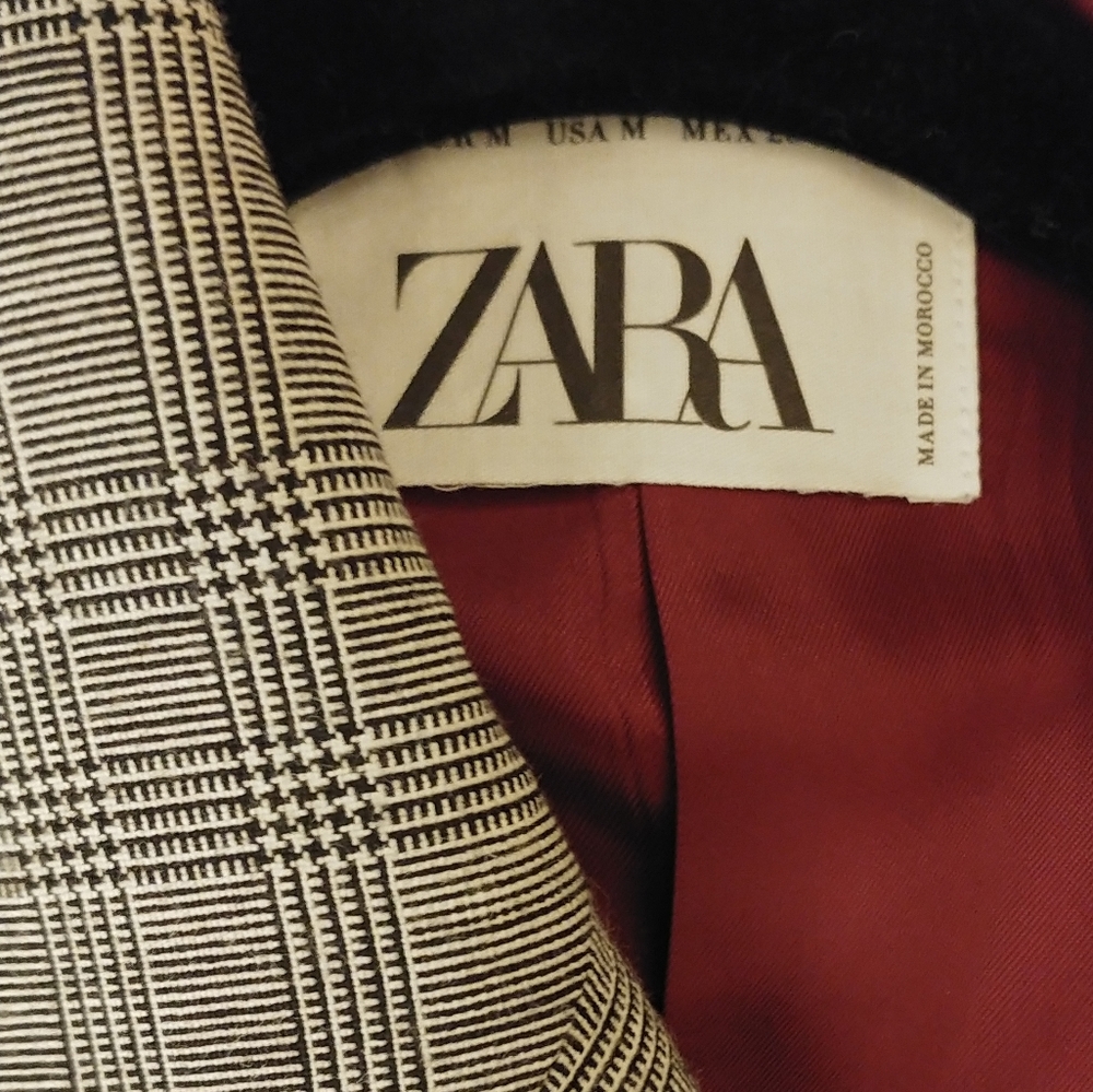 Zara black/white blazer coat